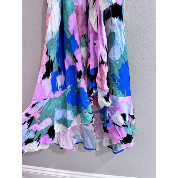 Ava & Viv Floral Flutter Short Sleeve Midi Wrap Dress XXL NEW Pockets - Picture 4 of 11
